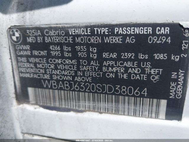1995 BMW 325 WBABJ6320SJD38064 Photo 8