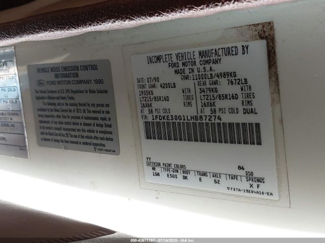 1990 FORD ECONOLINE 1FDKE30G1LHB87274 Photo 8