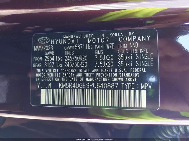 Hyundai gdi lambda ii 2023 KM8R4DGE9PU640887 Image 9