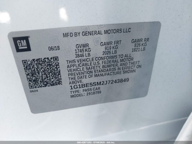 2018 CHEVROLET CRUZE 1G1BE5SM2J7243849 Photo 8