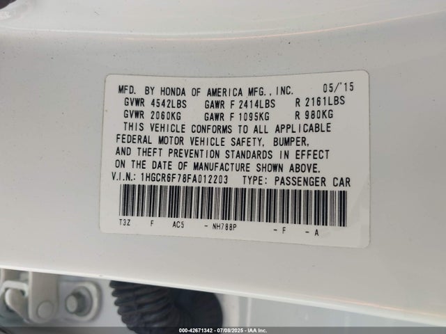 1HGCR6F78FA012203 Honda lfa1