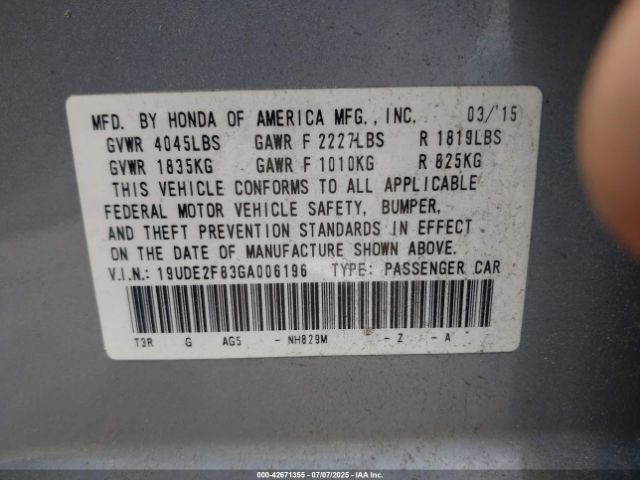 2016 ACURA ILX 19UDE2F83GA006196 Photo 8