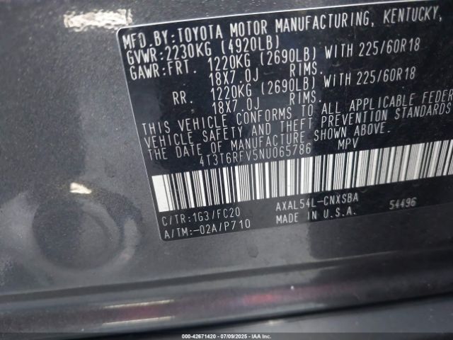 2022 TOYOTA RAV4 HYBRID 4T3T6RFV5NU065786 Photo 8