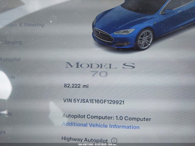 2016 TESLA MODEL S 5YJSA1E16GF129921 Photo 6