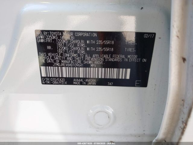 2017 TOYOTA RAV4 HYBRID JTMDJREV6HD109641 Photo 8
