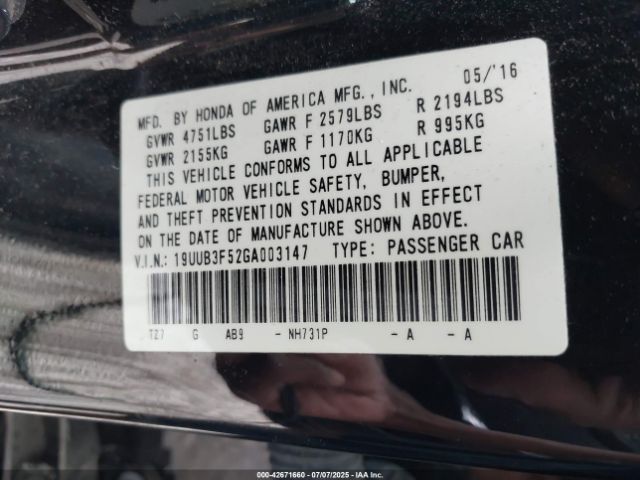 2016 ACURA TLX 19UUB3F52GA003147 Photo 8