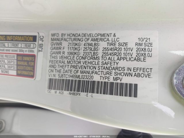 2021 ACURA RDX 5J8TC1H65ML023220 Photo 8