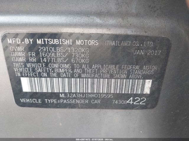 2017 MITSUBISHI MIRAGE ML32A3HJ1HH019595 Photo 8