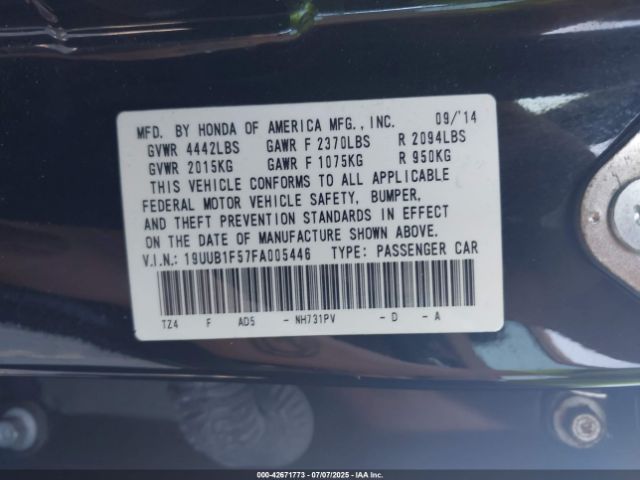 2015 ACURA TLX 19UUB1F57FA005446 Photo 8