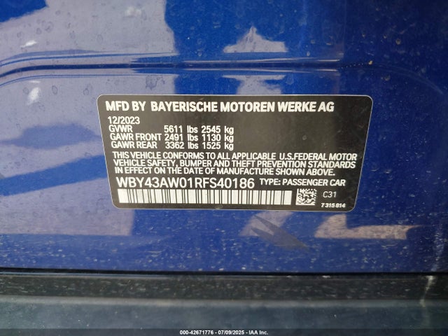 WBY43AW01RFS40186 BMW 2024