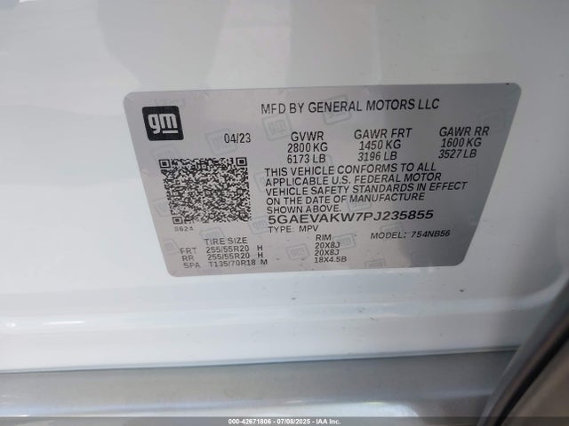 5GAEVAKW7PJ235855 Buick lfy