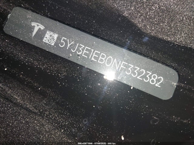 2022 TESLA MODEL 3 5YJ3E1EB0NF332382 Photo 8