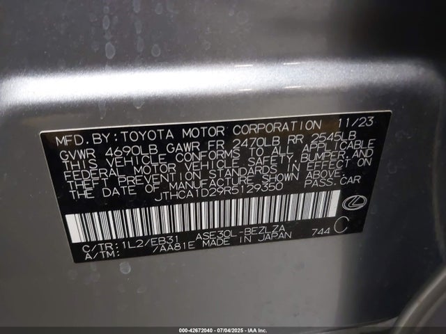 Lexus 8ar-fts 2024 JTHCA1D29R5129350 Image 9