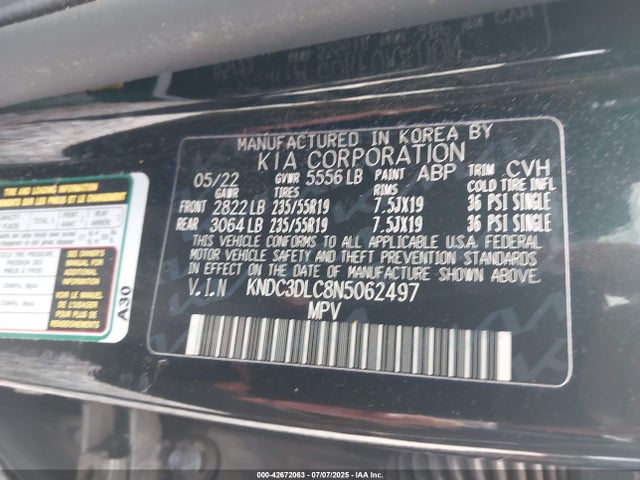 KIA 2022 2022 KNDC3DLC8N5062497 Image 9