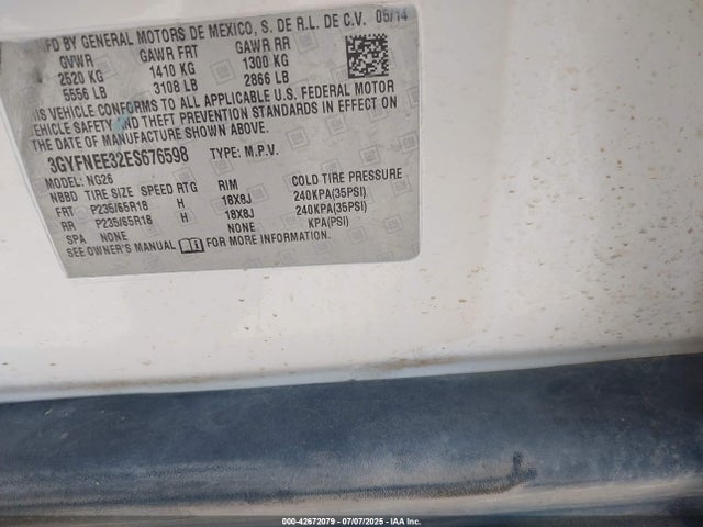 2014 CADILLAC SRX 3GYFNEE32ES676598 Photo 8