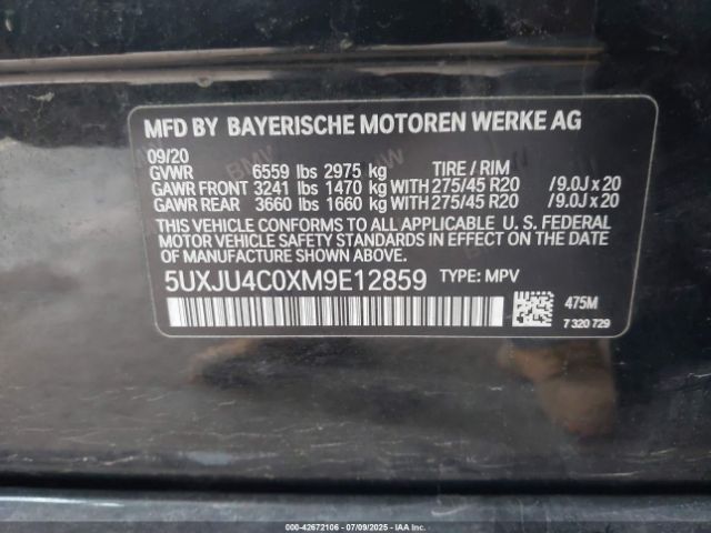 2021 BMW X5 5UXJU4C0XM9E12859 Photo 8