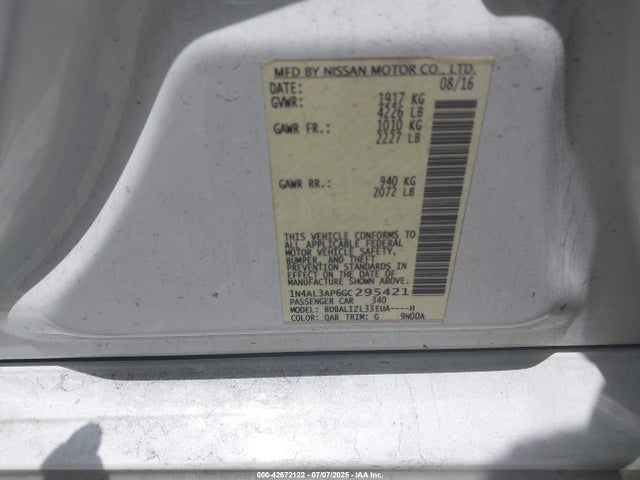 1N4AL3AP6GC295421 Nissan Altima