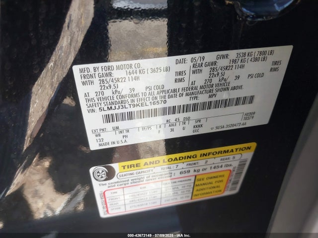 5LMJJ3LT9KEL16570 Lincoln gtdi