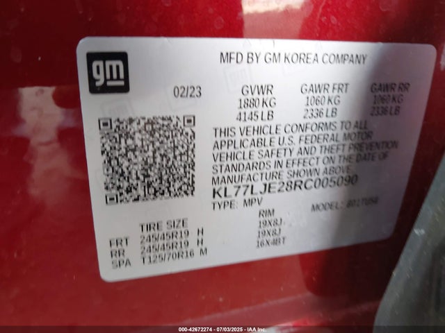 KL77LJE28RC005090 Chevrolet lih