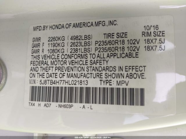 2017 ACURA RDX 5J8TB4H77HL021813 Photo 8