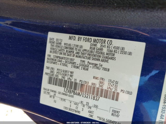 1ZVBP8AM7E5211837 Ford Mustang