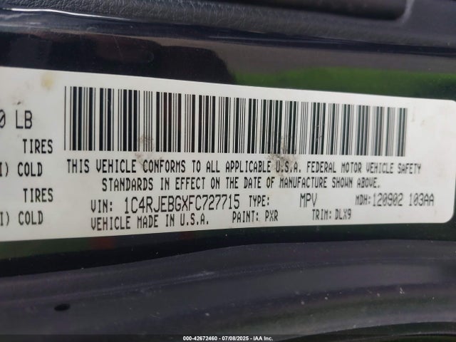 1C4RJEBGXFC727715 Jeep 2015
