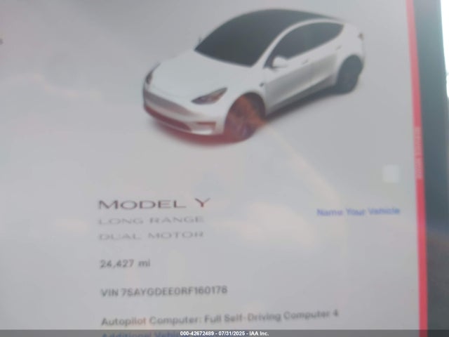 7SAYGDEE0RF160178 Tesla Model Y