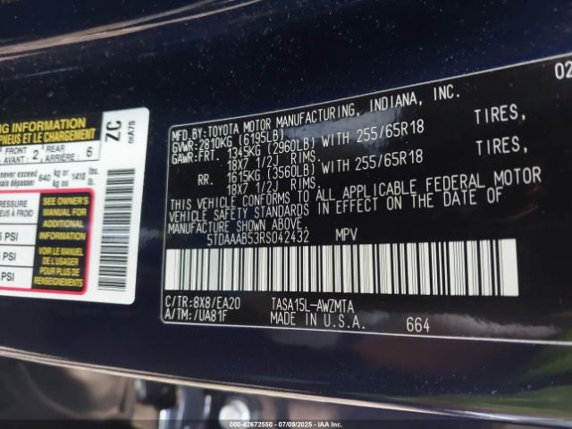 2024 TOYOTA GRAND HIGHLANDER 5TDAAAB53RS042432 Photo 8