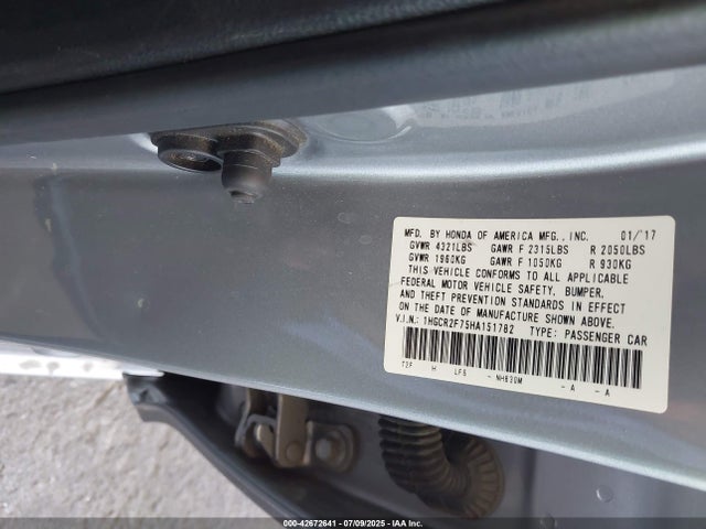 1HGCR2F75HA151782 Honda k24w1