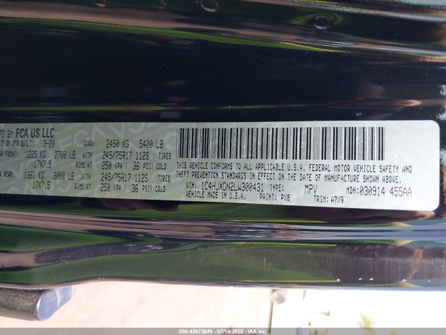 1C4HJXDN2LW300431 Jeep 2020