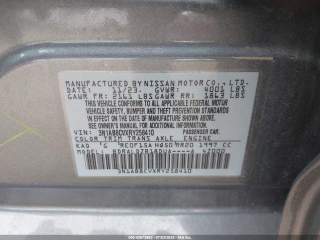 3N1AB8CVXRY258410 Nissan 2024