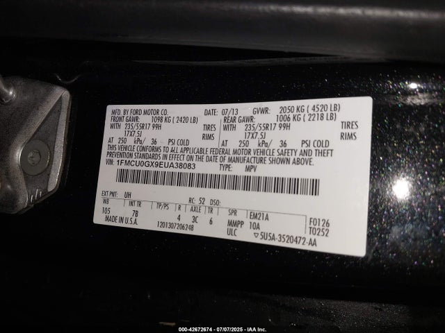 1FMCU0GX9EUA38083 Ford 2014