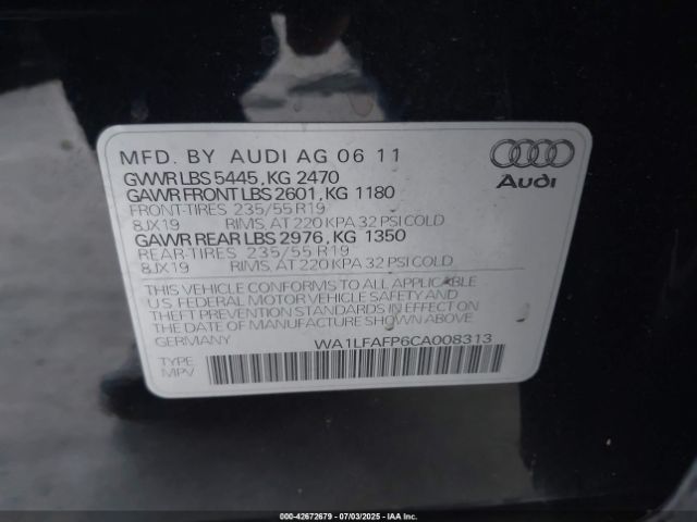 2012 AUDI Q5 WA1LFAFP6CA008313 Photo 8