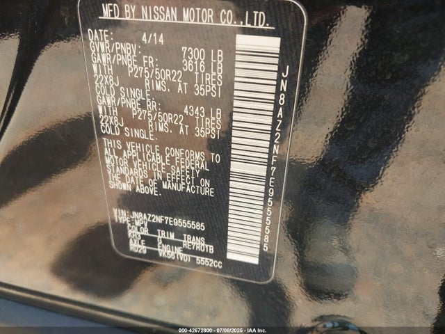 Infiniti QX80 2014 JN8AZ2NF7E9555585 Image 9