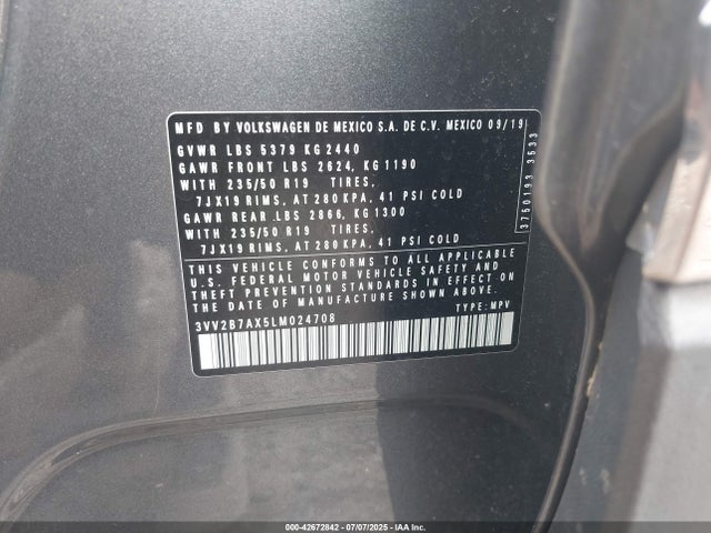 Volkswagen Tiguan 2020 3VV2B7AX5LM024708 Image 9