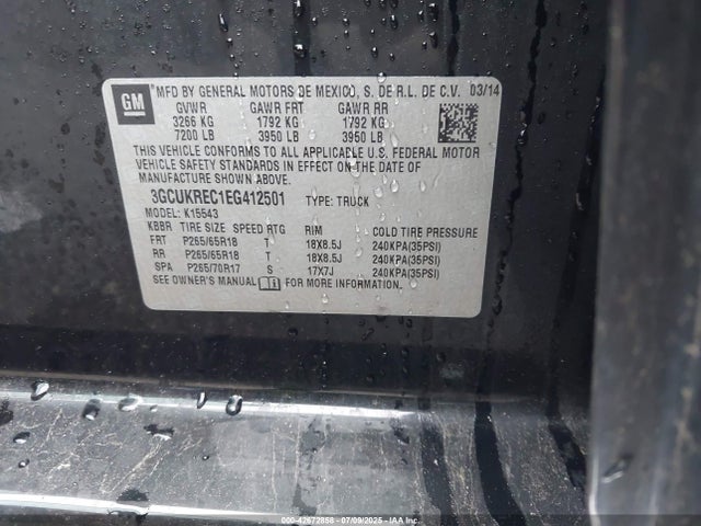 3GCUKREC1EG412501 Chevrolet l83 - vvt, afm (active fuel management), aluminum