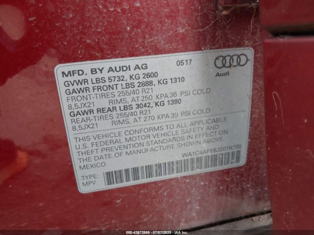 2018 AUDI SQ5 WA1C4AFY8J2016368 Photo 8
