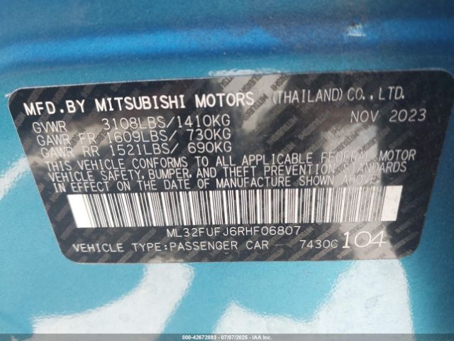 2024 MITSUBISHI MIRAGE G4 ML32FUFJ6RHF06807 Photo 8