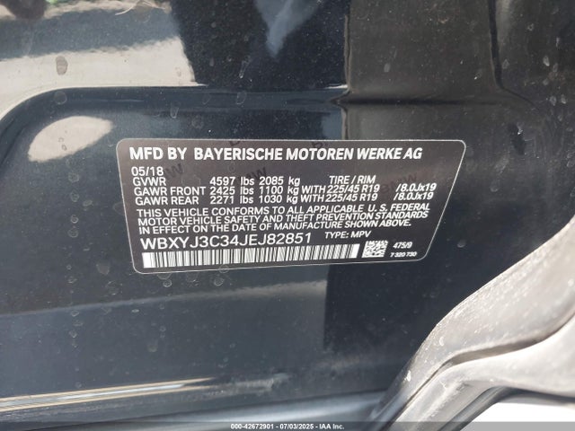 WBXYJ3C34JEJ82851 BMW 2018
