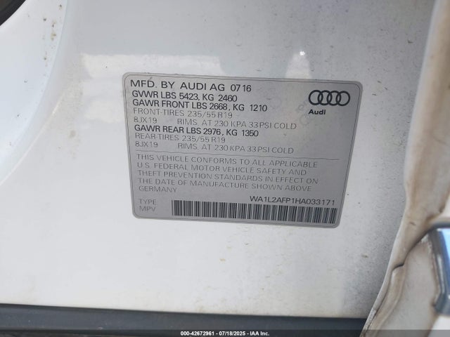 2017 AUDI Q5 WA1L2AFP1HA033171 Photo 8