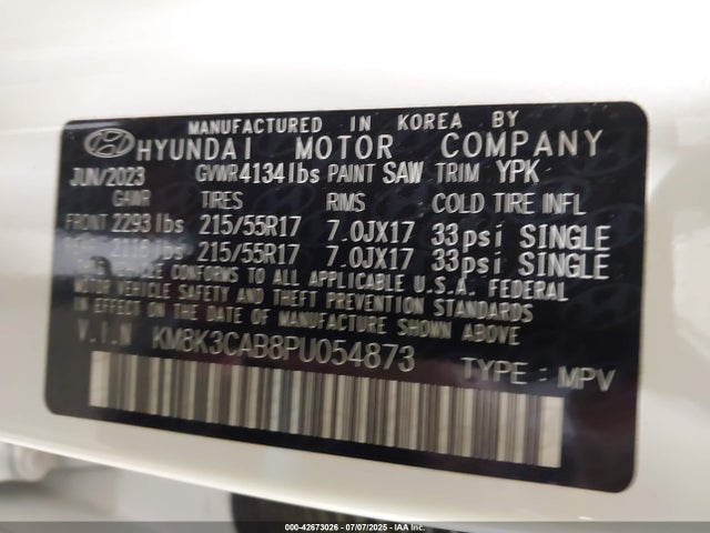 Hyundai 2023 2023 KM8K3CAB8PU054873 Image 9