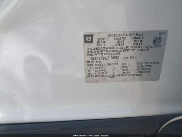 2018 CADILLAC XT5 1GYKNCRS0JZ126852 Photo 8