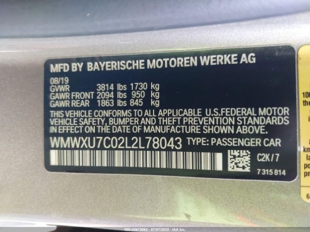 2020 MINI HARDTOP WMWXU7C02L2L78043 Photo 8