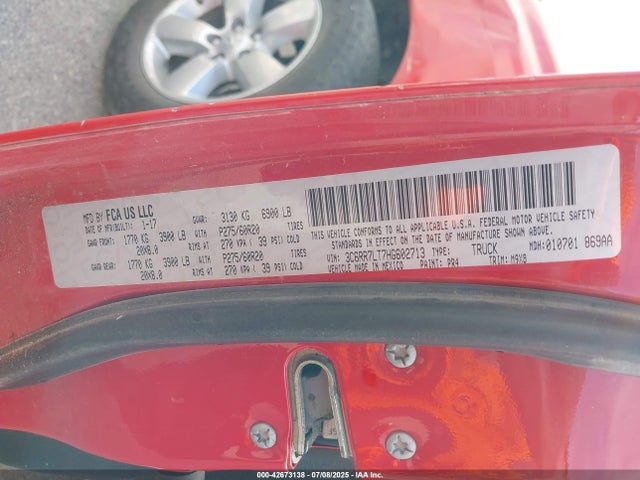 RAM 1500 2017 3C6RR7LT7HG602713 Image 9