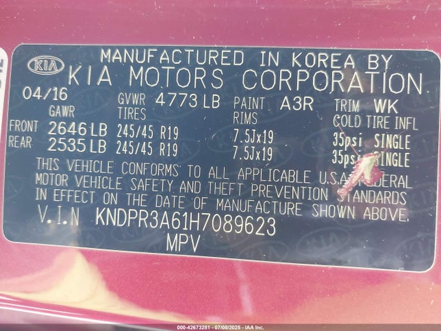 KNDPR3A61H7089623 KIA t-gdi theta ii