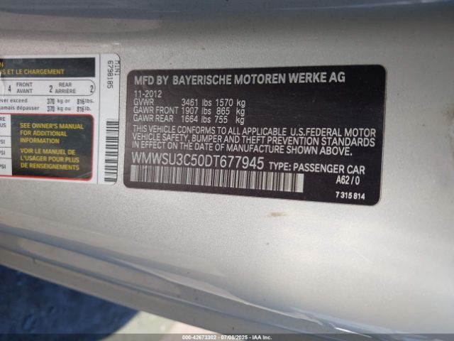 2013 MINI HARDTOP WMWSU3C50DT677945 Photo 8