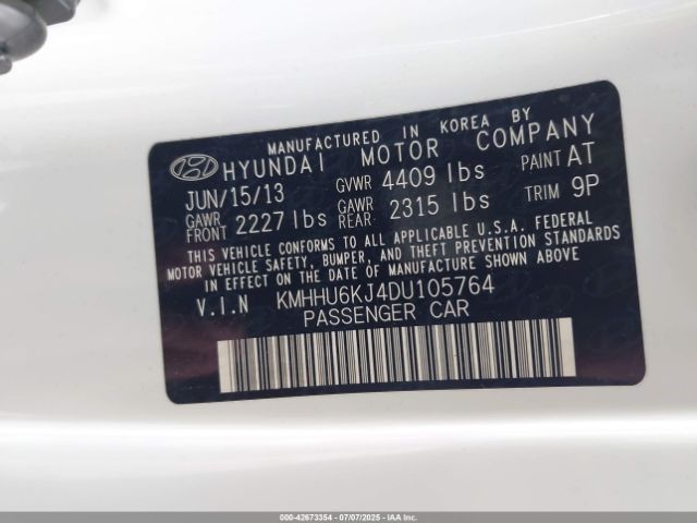2013 HYUNDAI GENESIS KMHHU6KJ4DU105764 Photo 8
