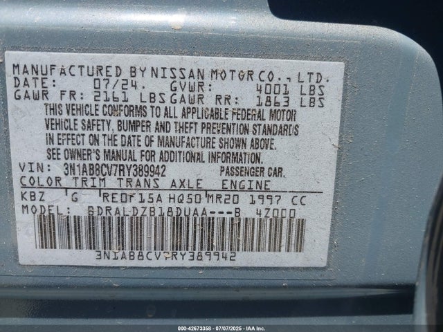 Nissan Sentra 2024 3N1AB8CV7RY389942 Image 9
