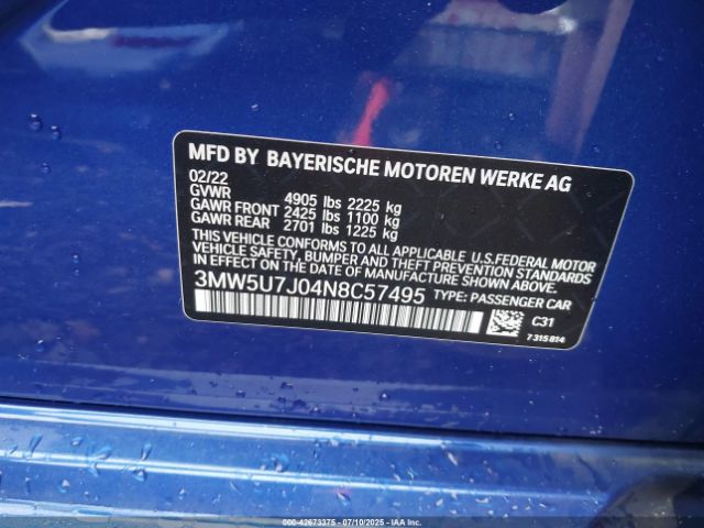 2022 BMW 3 SERIES 3MW5U7J04N8C57495 Photo 8