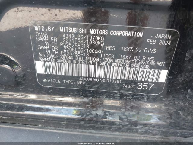 2024 MITSUBISHI OUTLANDER SPORT JA4ARUAU7RU010351 Photo 8